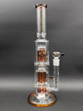 15" Tsunami Button Double 8 Arms Tree Perc-Avernic Smoke Shop