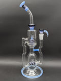 2K Glass 16" Dual Perc Capcycler #1 - Purple/Black-Avernic Smoke Shop