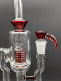 2K Glass 16" Dual Perc Capcycler #4 - Red-Avernic Smoke Shop