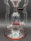 2K Glass 16" Dual Perc Capcycler #4 - Red-Avernic Smoke Shop