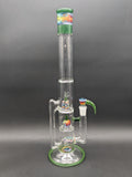 2K Glass 19" Treecycler - Green w/ Rainbow Wig Wag-Avernic Smoke Shop