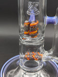 2K Glass - 19.5" Triple Perc Tube - Purple Worked-Avernic Smoke Shop