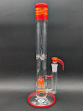 2K Glass Dual Gridline to Inv3 Tube 15.5" - Worked Red/Yellow-Avernic Smoke Shop