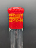 2K Glass Dual Gridline to Inv3 Tube 15.5" - Worked Red/Yellow-Avernic Smoke Shop