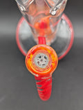 2K Glass Dual Gridline to Inv3 Tube 15.5" - Worked Red/Yellow-Avernic Smoke Shop