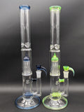 2K Glass Dual Gridline to 8 Arm Bongs - Color Accented-Avernic Smoke Shop