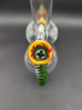 2K Glass Worked Full Accent Rasta Bong Set-Avernic Smoke Shop