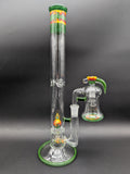2K Glass Worked Full Accent Rasta Bong Set-Avernic Smoke Shop