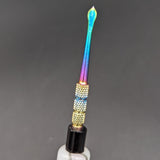 5" Marbled Glass and Metal Dab Tools-Avernic Smoke Shop