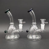6" Bent Neck Slitted Perc Bubbler-Avernic Smoke Shop