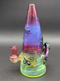 7" Gem Flower Cone Rig Purple/Green - By Lyric-Avernic Smoke Shop