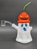 8" Pumpkin Ghost Glow in the Dark Bong-Avernic Smoke Shop
