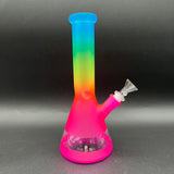 Rainbow Frosted Multi-Tone Beaker Bong 10"-Avernic Smoke Shop
