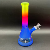 Rainbow Frosted Multi-Tone Beaker Bong 10"-Avernic Smoke Shop