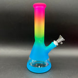 Rainbow Frosted Multi-Tone Beaker Bong 10"-Avernic Smoke Shop