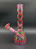 Cherries Glow In The Dark Beaker 10"-Avernic Smoke Shop