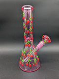 Cherries Glow In The Dark Beaker 10"-Avernic Smoke Shop