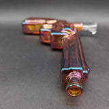Electroplated Pistol 9" Gun Glass Bubbler-Avernic Smoke Shop