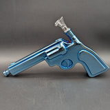 Electroplated Pistol 9" Gun Glass Bubbler-Avernic Smoke Shop
