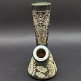 Lookah Glass Sacred Elephant Black Etched Water Pipe | 5.5"-Avernic Smoke Shop