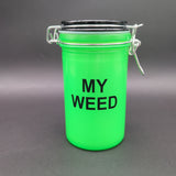 "My Weed" Slime Green Airtight Glass Stash Jar-Avernic Smoke Shop