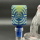 Oxidate Light Blue and Silver Frit Bowl - Avernic Smoke Shop