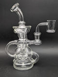 Pulsar Kicked Back Glass Recycler Rig | 7.5"-Avernic Smoke Shop