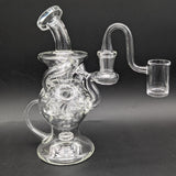 Pulsar Super Ball Style 3-Arm Recycler Glass Dab Rig | 7.75"-Avernic Smoke Shop