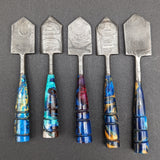 Resin Handle Spade Damascus Steel Dab Tool-Avernic Smoke Shop