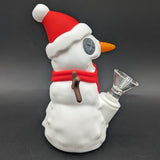 Snappy Snowman Silicone Water Pipe | 5.25" | 14mm F-Avernic Smoke Shop