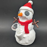 Snappy Snowman Silicone Water Pipe | 5.25" | 14mm F-Avernic Smoke Shop