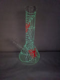 10" Glow In The Dark Spider Web Water Pipe - Avernic Smoke Shop