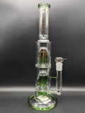 15" Tsunami Button Double 8 Arms Tree Perc - Avernic Smoke Shop