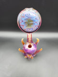 7.5" Fumed Satin Horned Wig Wag Bubbler- by SlynxxGlass - Avernic Smoke Shop