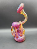 7.5" Fumed Satin Horned Wig Wag Bubbler- by SlynxxGlass - Avernic Smoke Shop