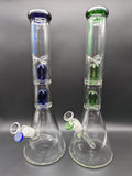 Blueberry-15 inch Double Tree Perc Beaker - Avernic Smoke Shop