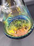 Etched Electroplate Bottom Beaker Water Pipe | 12" - Avernic Smoke Shop