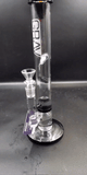 GRAV® Medium Straight Base W/ Disc Water Pipe - Black Accent - Avernic Smoke Shop