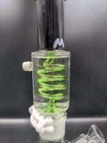 MAV 14" Freezable Coil Slitted Pyramid Beaker - Black/Green - Avernic Smoke Shop