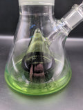 MAV 14" Freezable Coil Slitted Pyramid Beaker - Black/Green - Avernic Smoke Shop