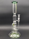 Phoenix Triple Perc Recycler Straight Tube Bong 14" - Avernic Smoke Shop