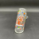 5.75" Pulsar Christmas Themed Glass Bubbler