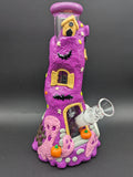 10" 3D Halloween Spooky Beaker w/ Resin - Avernic Smoke Shop