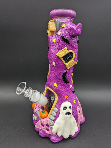 10" 3D Halloween Spooky Beaker w/ Resin - Avernic Smoke Shop
