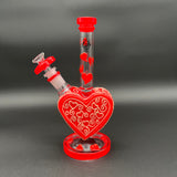 10" Pulsar Victorian Valentine's Day Glow in the Dark Water Pipe | 14mm F - Avernic Smoke Shop