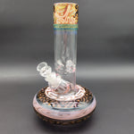 10.5" HVY Glass Worked Wide Base Beaker - Avernic Smoke Shop