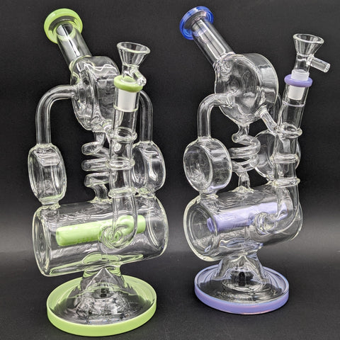 12" Barrel Chamber Coil Recycler Bong