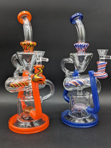 12" Triple Layer Wig Wag Recycler bong