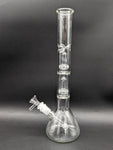 14" Double UFO Perc Ice Catcher Beaker Water Pipe