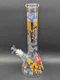 14" Glow in the Dark Mushrooms Beaker Bong